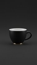 Taza espresso negro mate con acento plateado