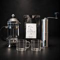 Pack Experiencia Barista (Prensa + Molinillo + 2 Tazas + Café 100g)