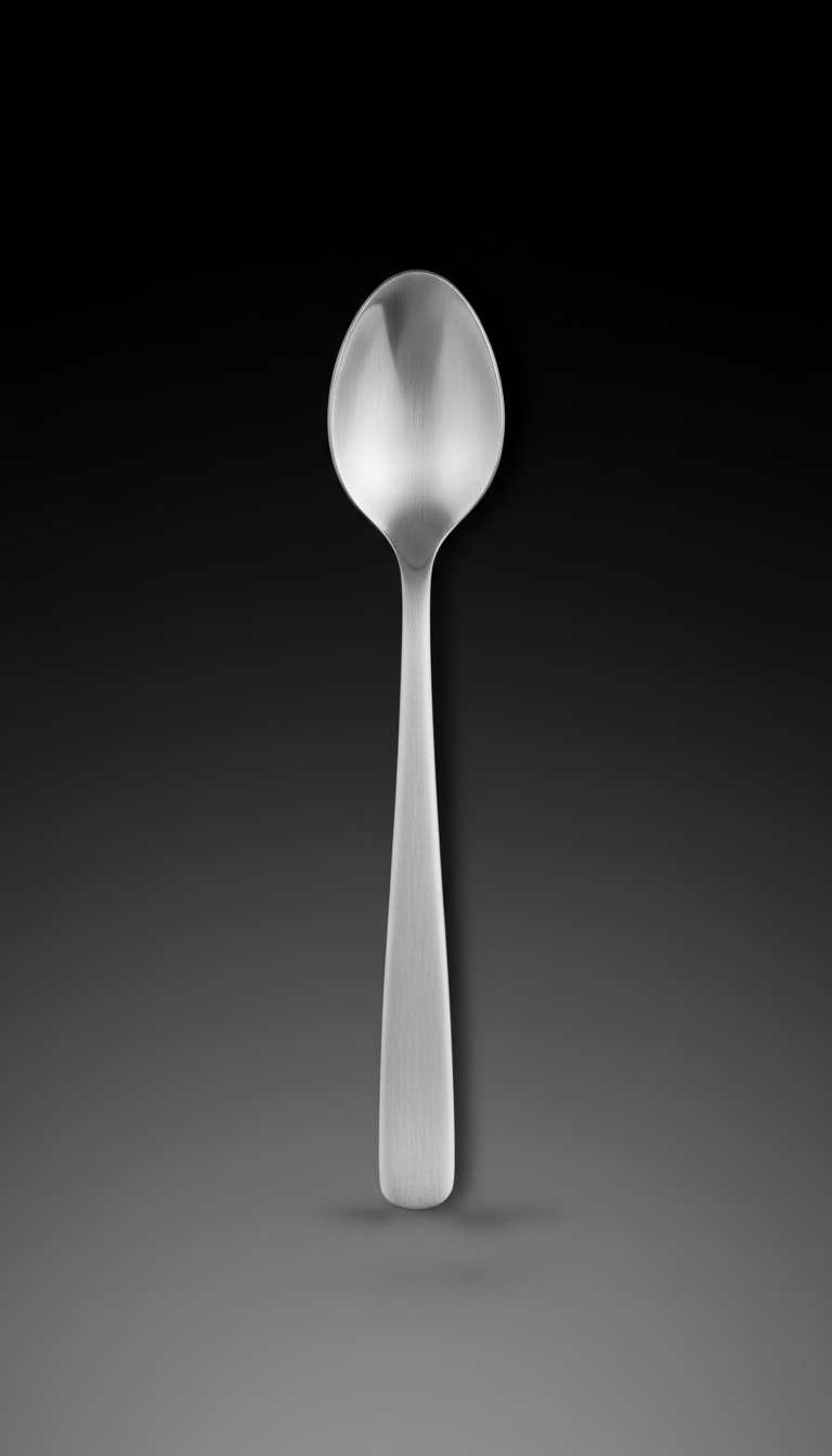 Cucharilla espresso plata cepillada diseño minimalista